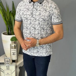 پولوشرت مردانه طرح هوایی رنگ طوسی