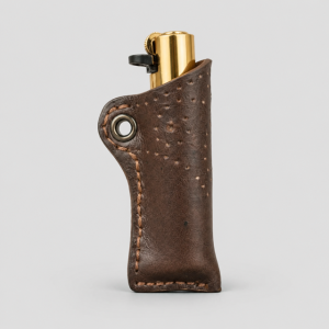 خرید کاور فندک چرم طبیعی دست دوز قهوه ای
